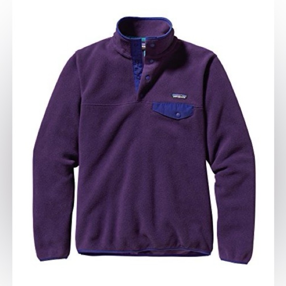 Patagonia Synchilla Lightweight Snap-T Pullover Fleece Navy Purple Sweater S